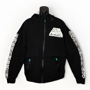 Star Wars Disney Parks Saga Collection Zip Hooded Jacket Large Puff Metallic Ink